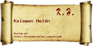 Kelemen Helén névjegykártya